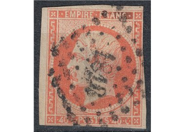 FRANCIA 1853-60 Effigie di Napoleone III, 40c giallo arancio us