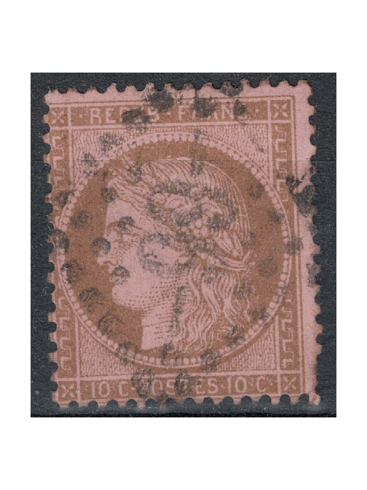 FRANCIA 1870 Cerere, 10c bistro giallo us