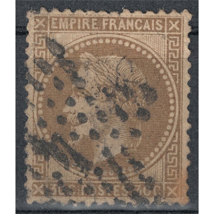 FRANCIA 1862-70 Effigie di Napoleone III, 30c bruno us