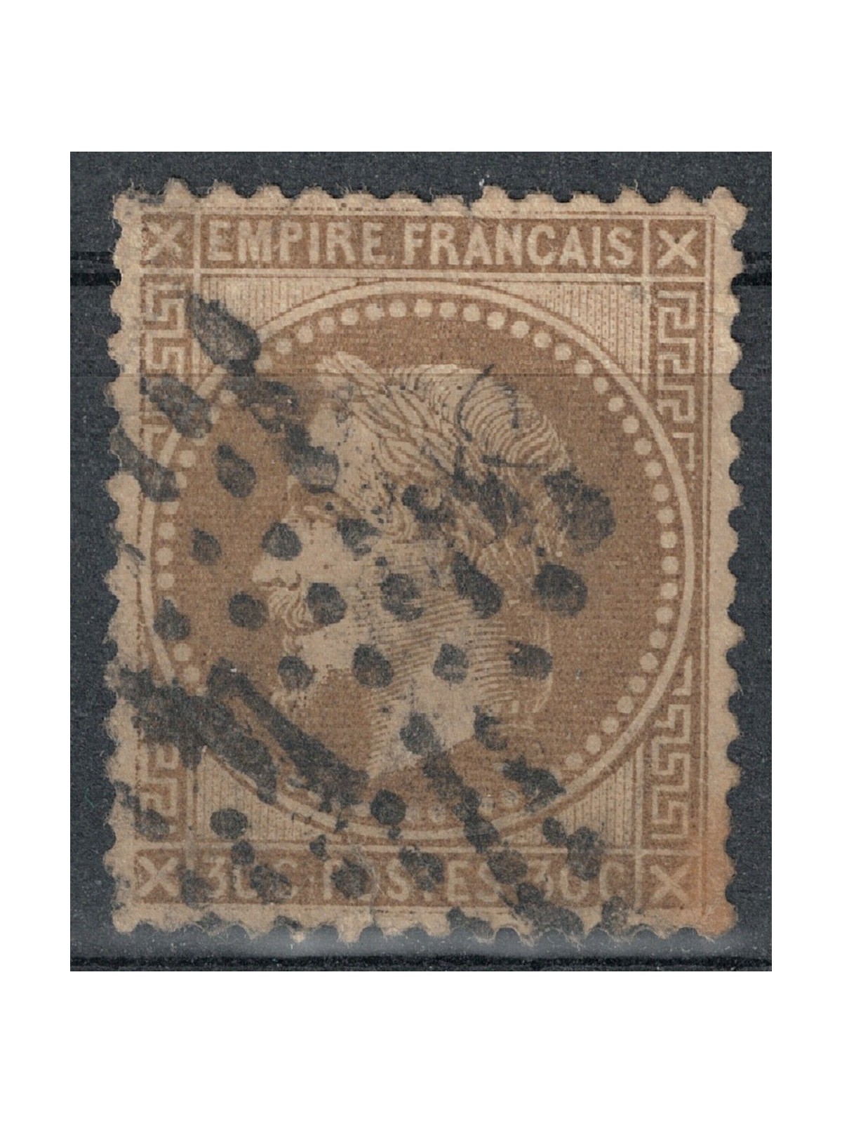 FRANCIA 1862-70 Effigie di Napoleone III, 30c bruno us