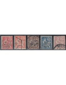 FRANCIA 1902 Allegoria, tipo Mouchon 5v us