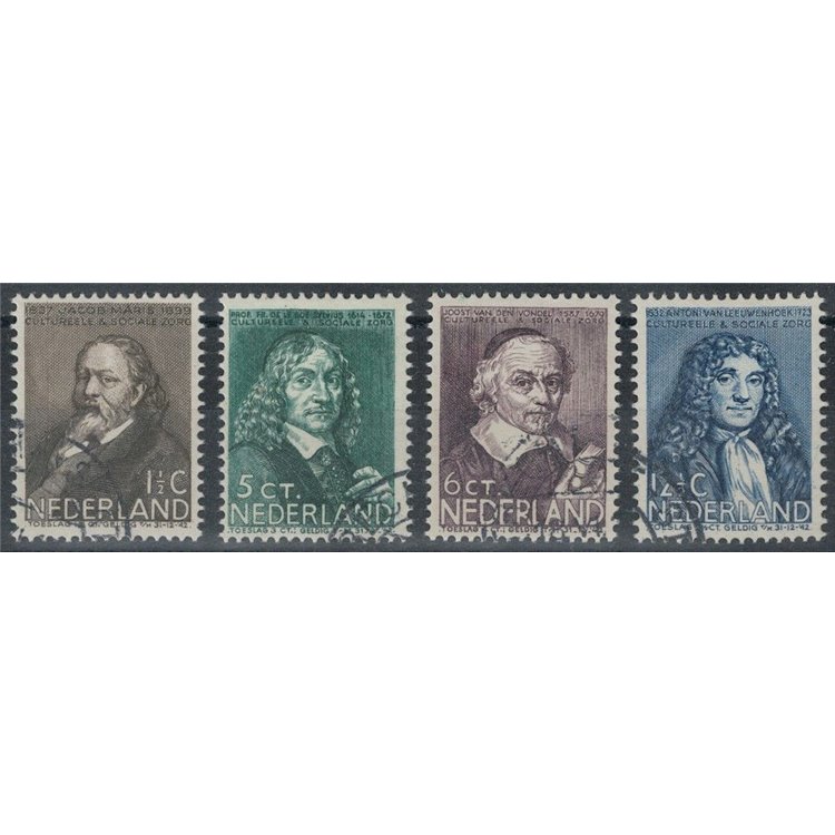 OLANDA 1937 Beneficenza, serie estiva, uomini illustri 4v us