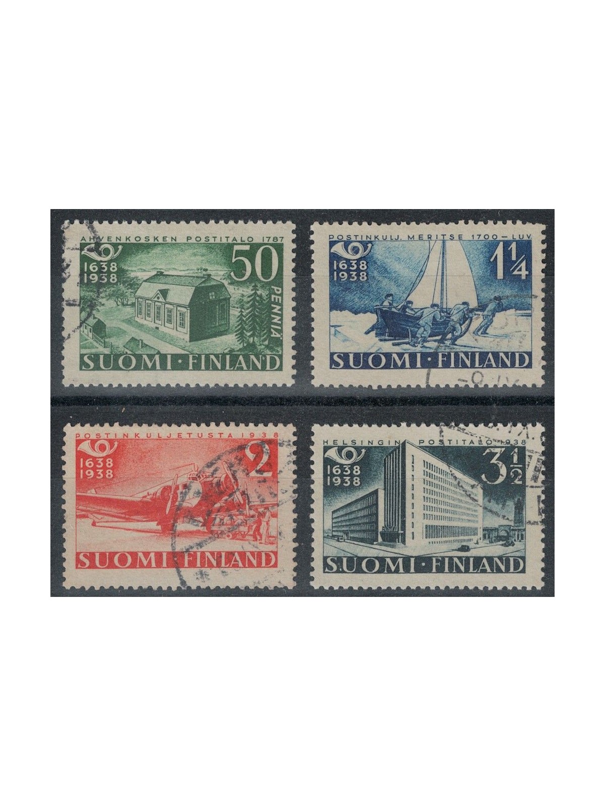 FINLAND 1938 Centenary Finnish Post 4v us