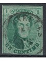 BELGIUM 1858-61 King Leopold I 1c green us