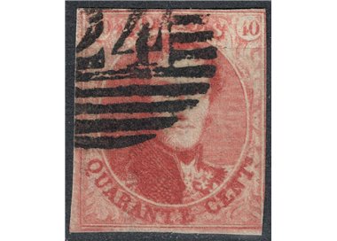 BELGIUM 1858-61 King Leopold I 40c carmine pink us