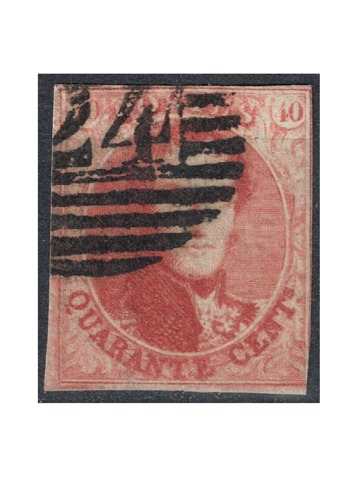 BELGIUM 1858-61 King Leopold I 40c carmine pink us