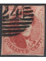 BELGIUM 1858-61 King Leopold I 40c carmine pink us