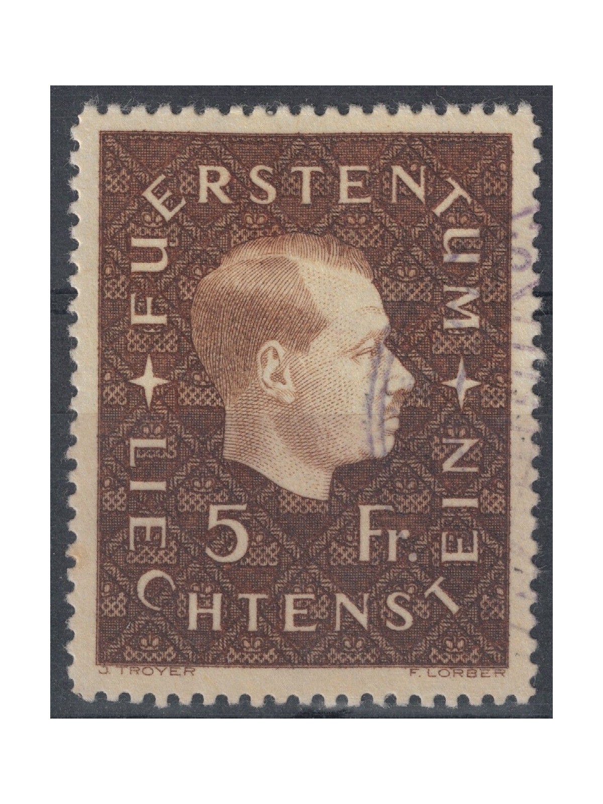 LIECHTENSTEIN 1939 Effigie del Principe Francesco Giuseppe II us