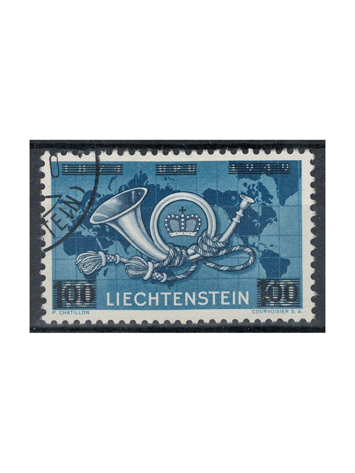 LIECHTENSTEIN 1950 Anniversario UPU soprastampato us