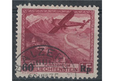 LIECHTENSTEIN 1934 Posta aerea 60r su 1f us