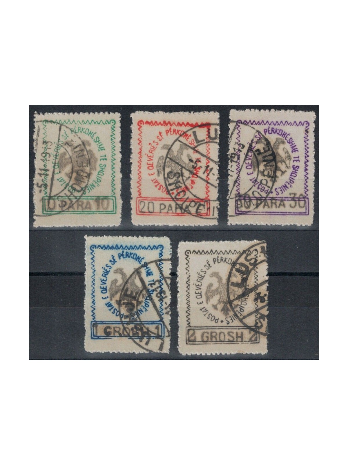 ALBANIA 1913 Anniversary of Independence 5v us