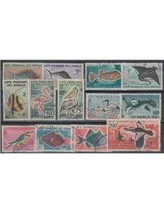 FRENCH SOMALIA 1959-60 Fauna, fish and birds 13v us