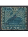 WESTERN AUSTRALIA 1861 Swan, 2 Pence Blue US