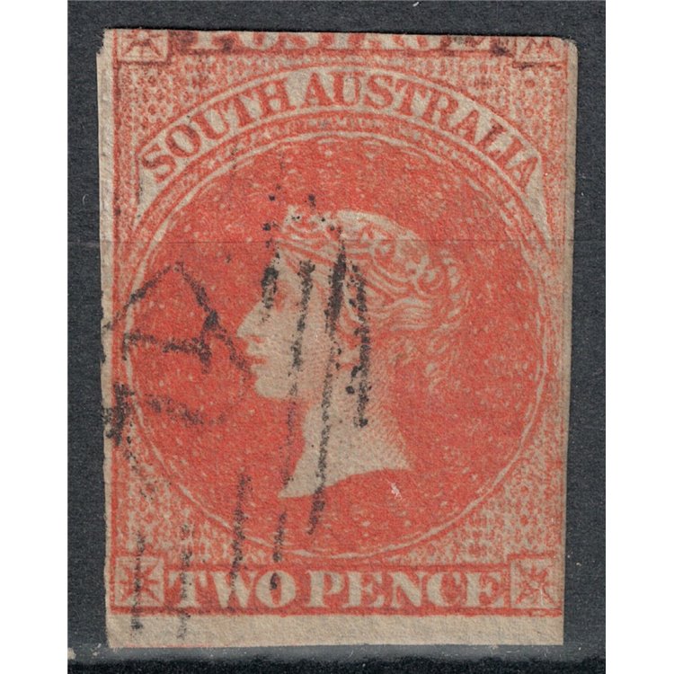 SOUTH AUSTRALIA 1855 Effigy of Victoria, 2 Pence carmine red us