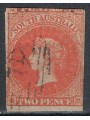 AUSTRALIA DEL SUD 1855 Effigie di Victoria, 2 Pence rosso carminio us