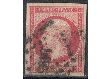 FRANCIA 1853-60 Effigie di Napoleone III, 80c rosa us