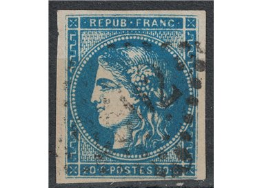 FRANCE 1870-71 Ceres, 20c blue us