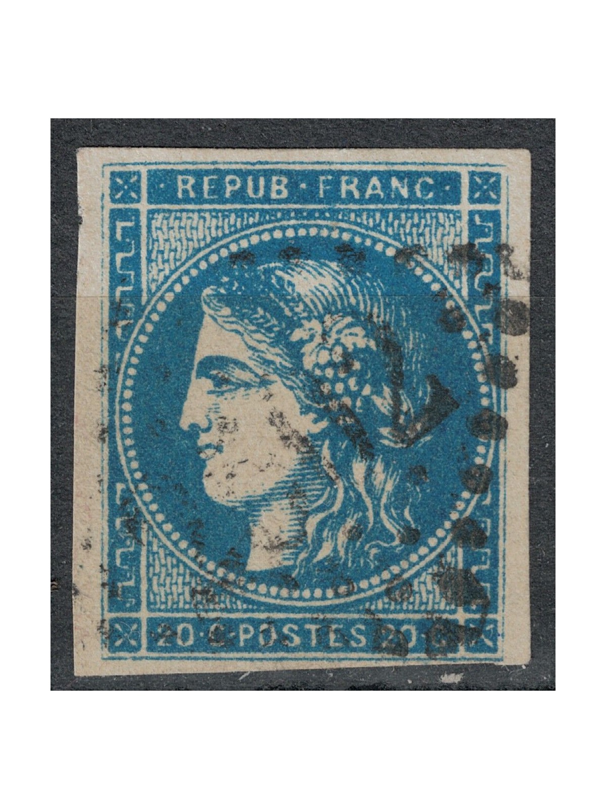 FRANCE 1870-71 Ceres, 20c blue us