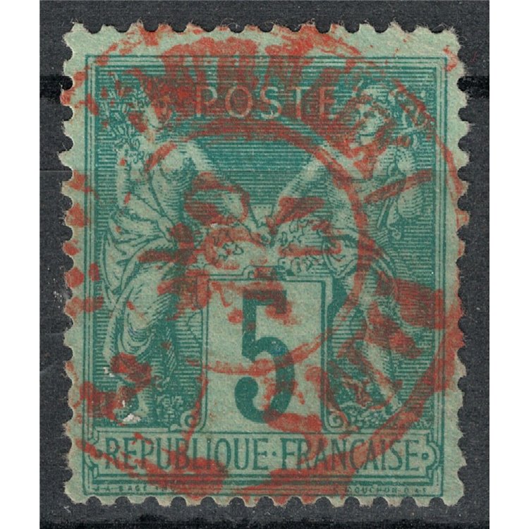 FRANCIA 1876-81 Tipo Sage, 5c verde us