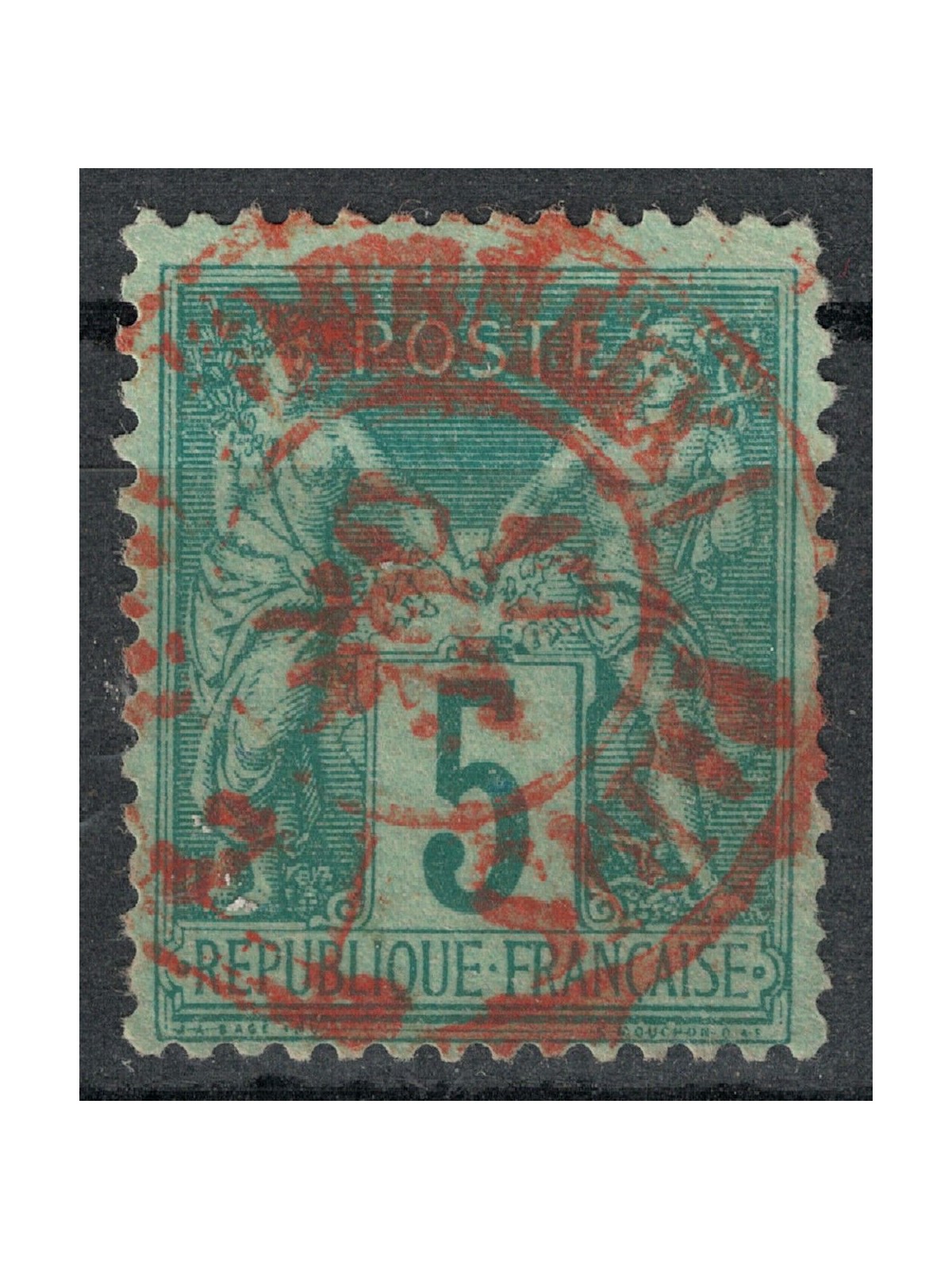 FRANCE 1876-81 Type Sage, 5c green us