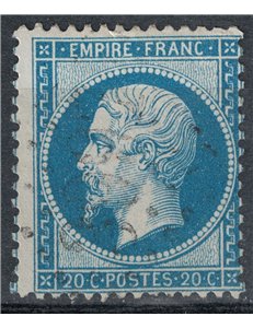 FRANCE 1862 Effigy of Napoleon III, 20c blue us