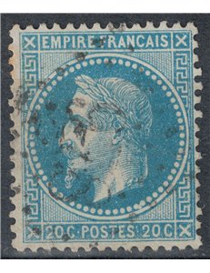 FRANCE 1862-70 Effigy of Napoleon III, 20c blue us