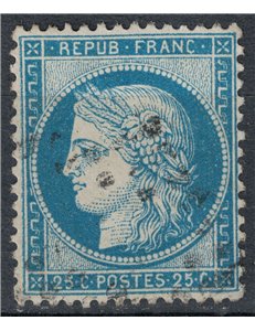 FRANCIA 1871-75 Cerere, 25c azzurro I tipo us