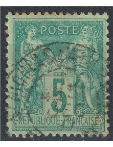 FRANCIA 1876-81 Tipo Sage, 5c verde II tipo us