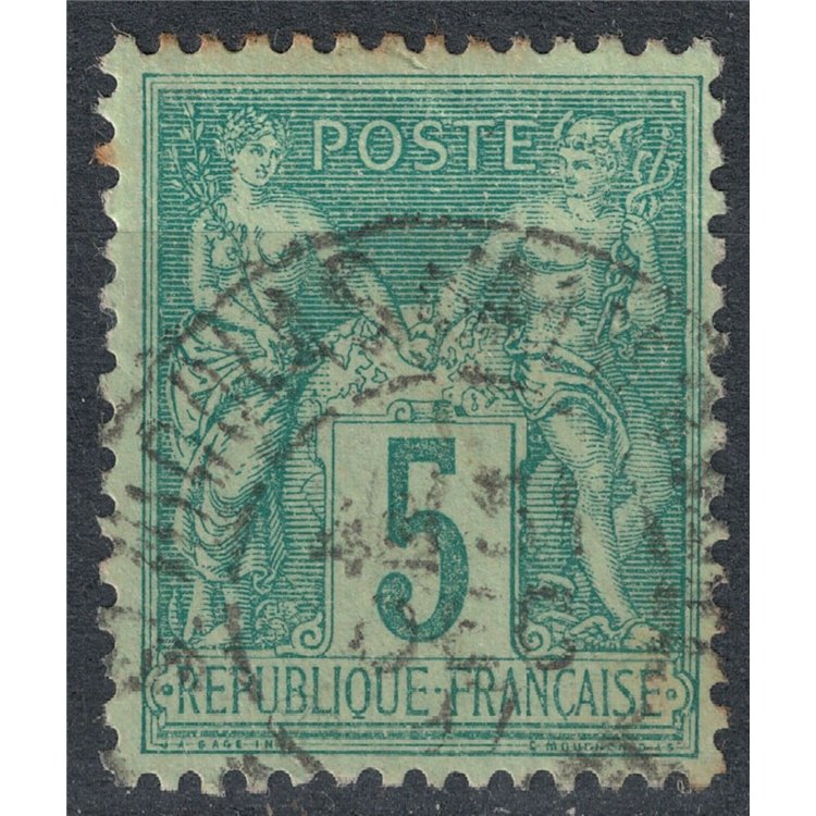 FRANCE 1876-81 Sage Type, 5c green II type us