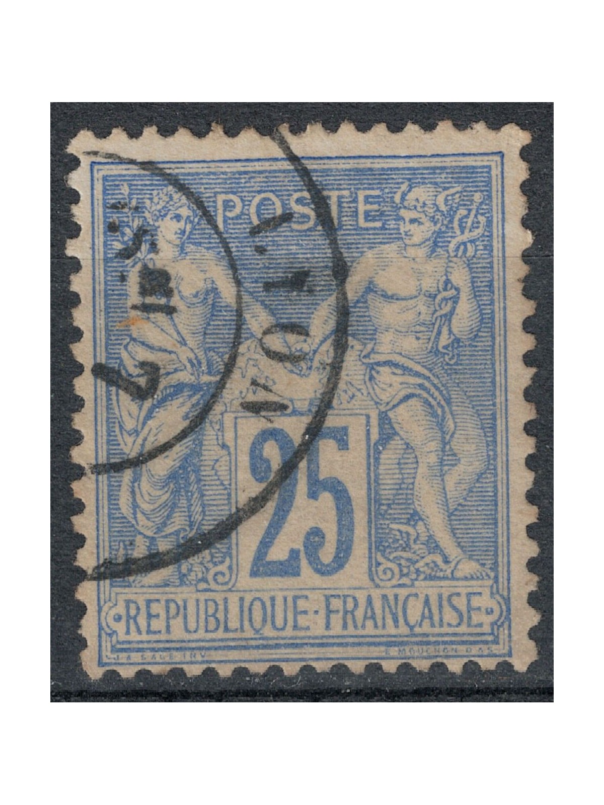 FRANCE 1876-81 Sage Type, 25c ultramarine II us type