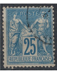 FRANCIA 1876-81 Tipo Sage, 25c azzurro II tipo us