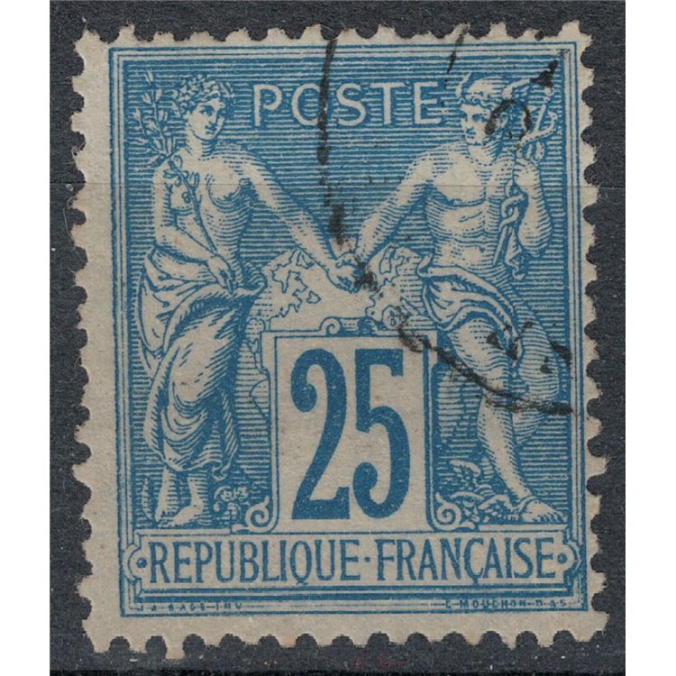 FRANCE 1876-81 Sage Type, 25c blue II type us