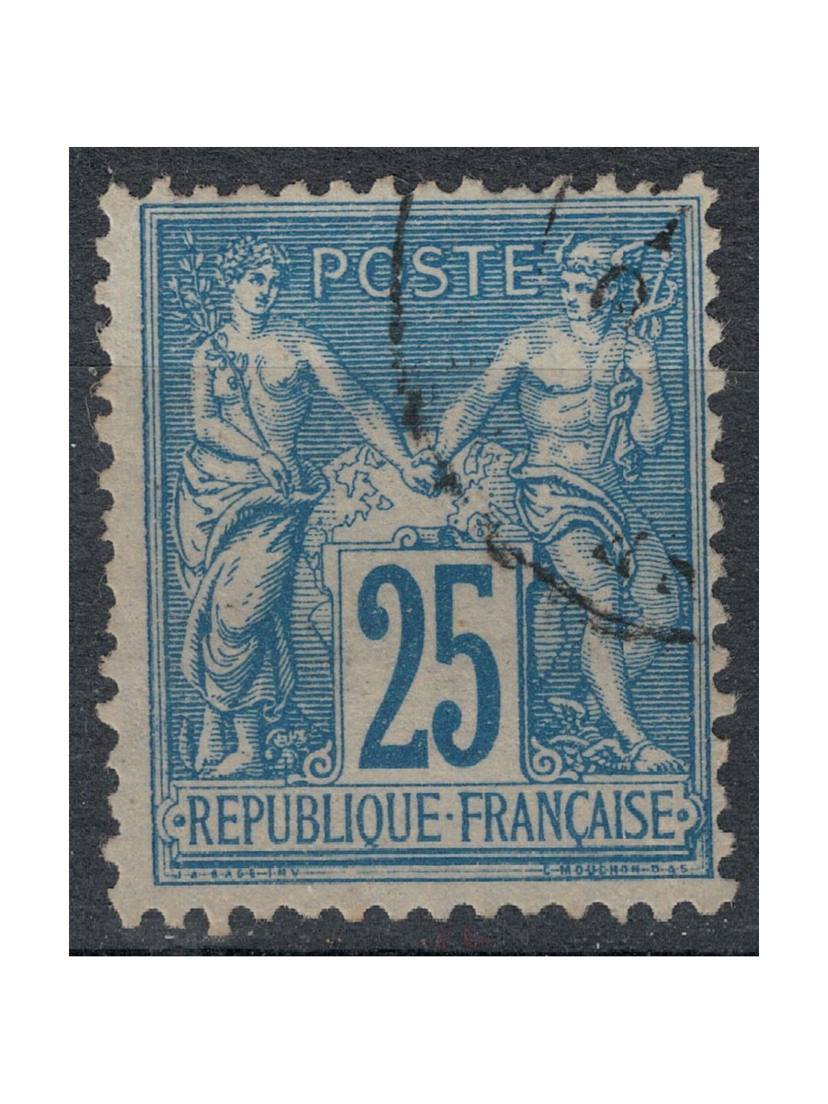 FRANCE 1876-81 Sage Type, 25c blue II type us
