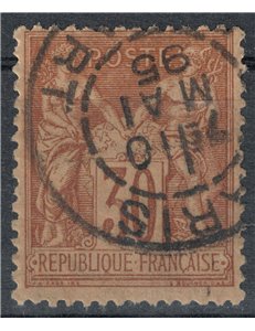 FRANCIA 1876-81 Tipo Sage, 30c bruno giallo II tipo us
