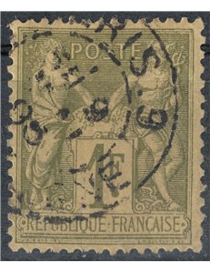 FRANCIA 1876-81 Tipo Sage, 1f verde oliva chiaro II tipo us