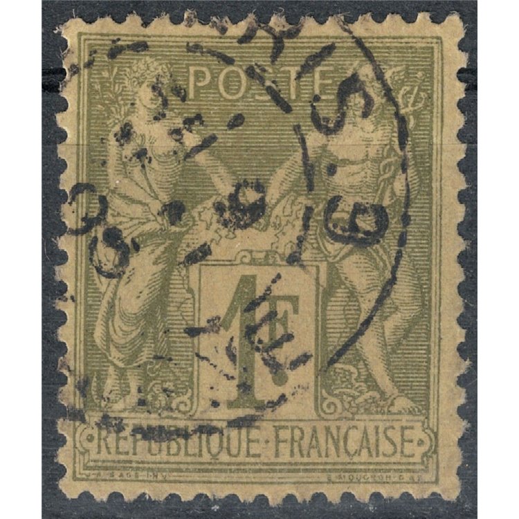 FRANCE 1876-81 Sage Type, 1f light olive green II type us