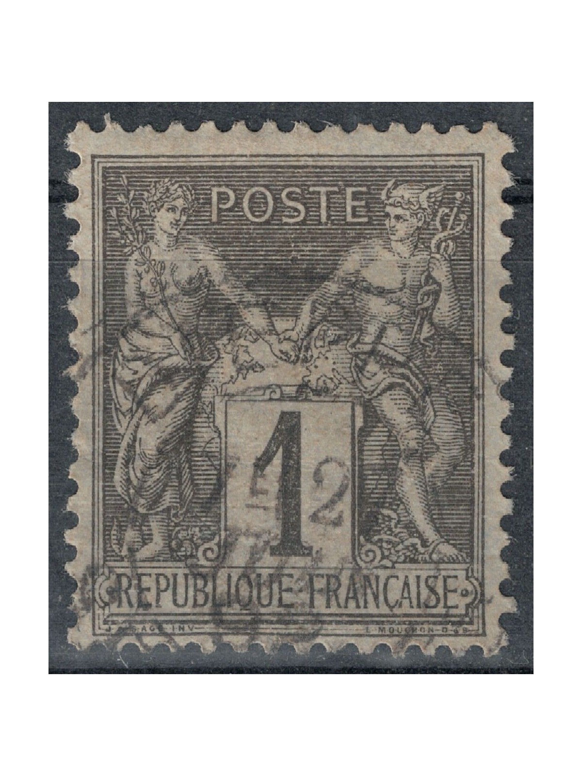 FRANCE 1877-80 Sage Type, 1c black us
