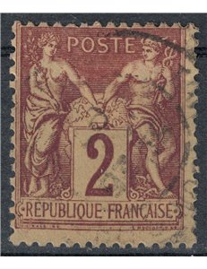 FRANCIA 1877-80 Tipo Sage, 2c bruno rosso us