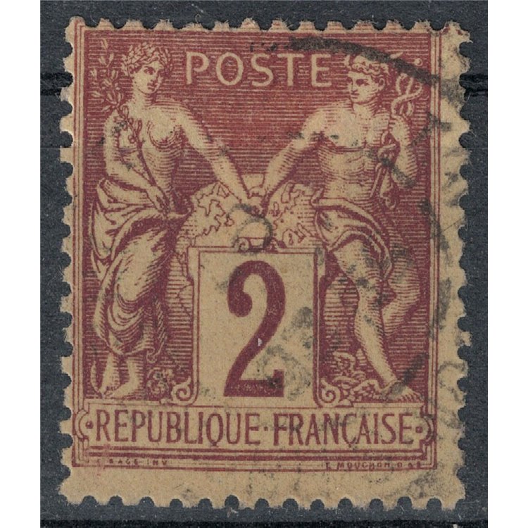 FRANCE 1877-80 Sage Type, 2c red brown us