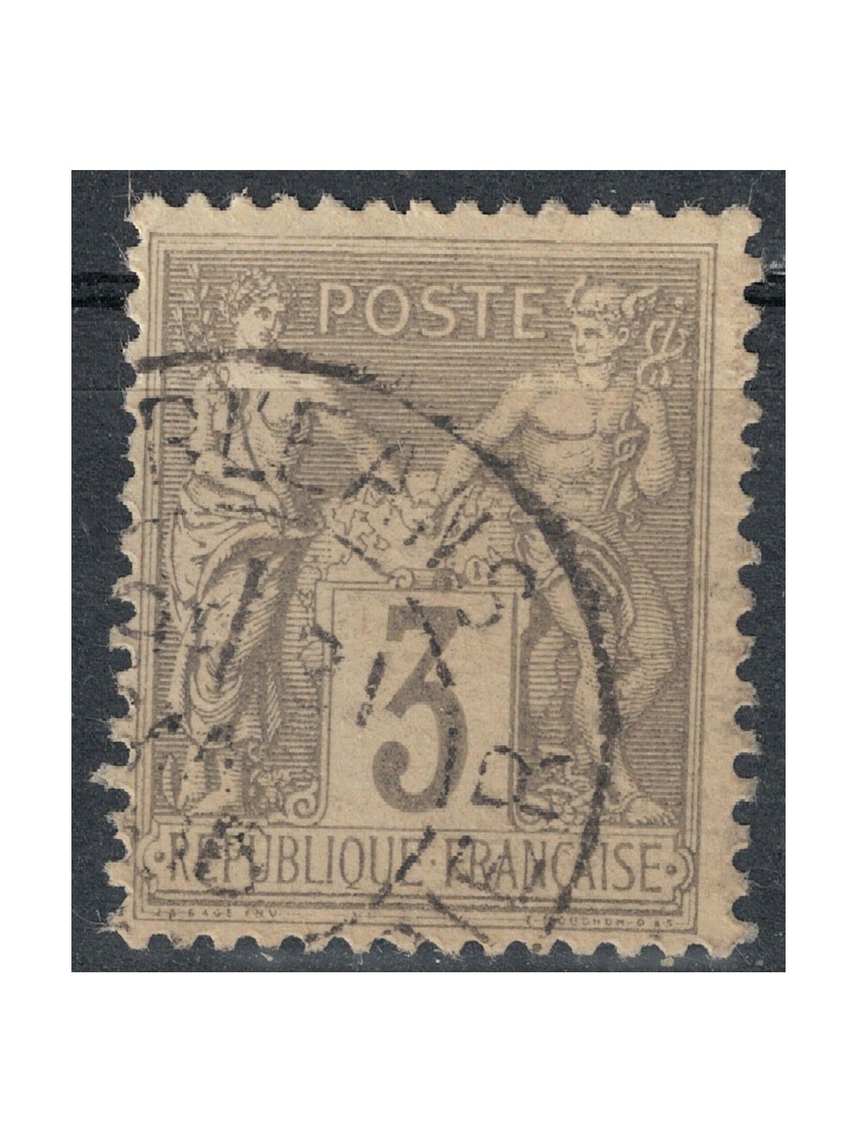 FRANCIA 1877-80 Tipo Sage, 3c grigio us