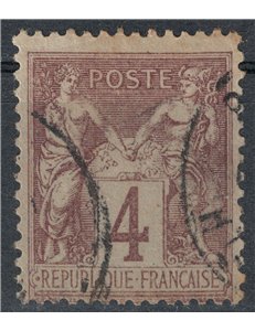 FRANCIA 1877-80 Tipo Sage, 4c lilla bruno us