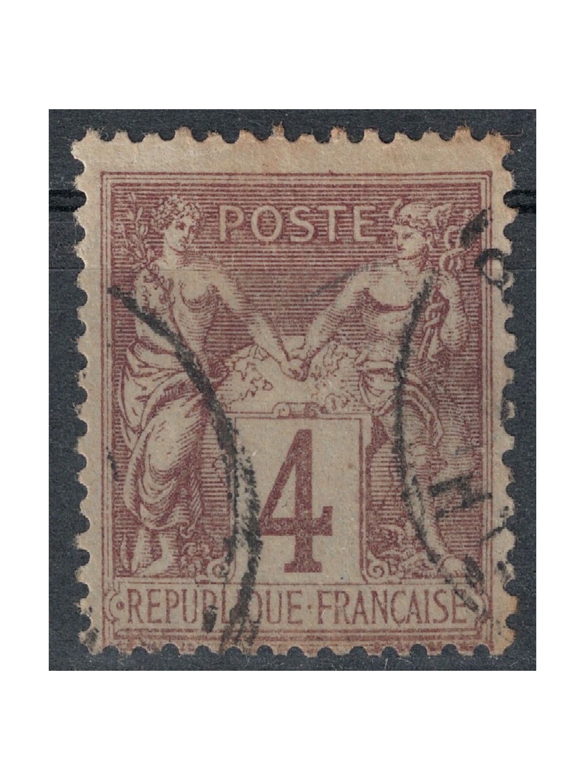 FRANCE 1877-80 Type Sage, 4c lilac brown us