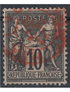 FRANCIA 1877-80 Tipo Sage, 10c nero su lilla us