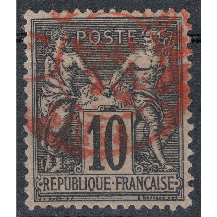 FRANCE 1877-80 Type Sage, 10c black on lilac us
