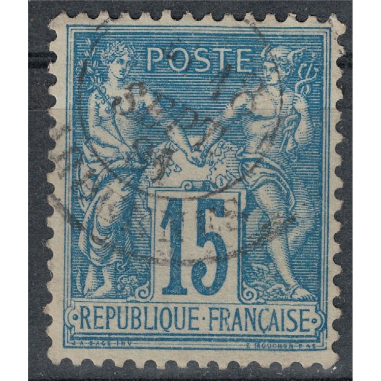 FRANCIA 1877-80 Tipo Sage, 15c azzurro us