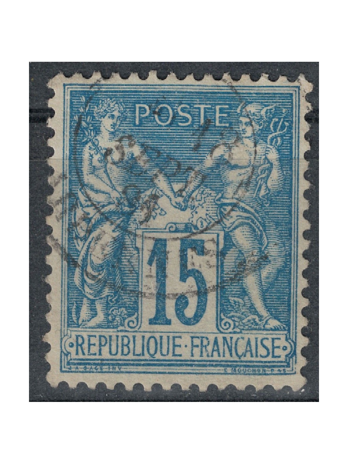 FRANCIA 1877-80 Tipo Sage, 15c azzurro us