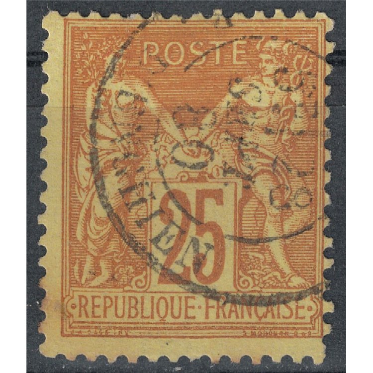 FRANCE 1877-80 Sage Type, 25c yellow bistre us