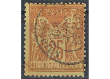 FRANCE 1877-80 Sage Type, 25c yellow bistre us