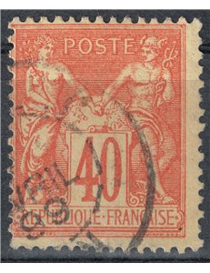 FRANCIA 1877-80 Tipo Sage, 40c rosso arancio us