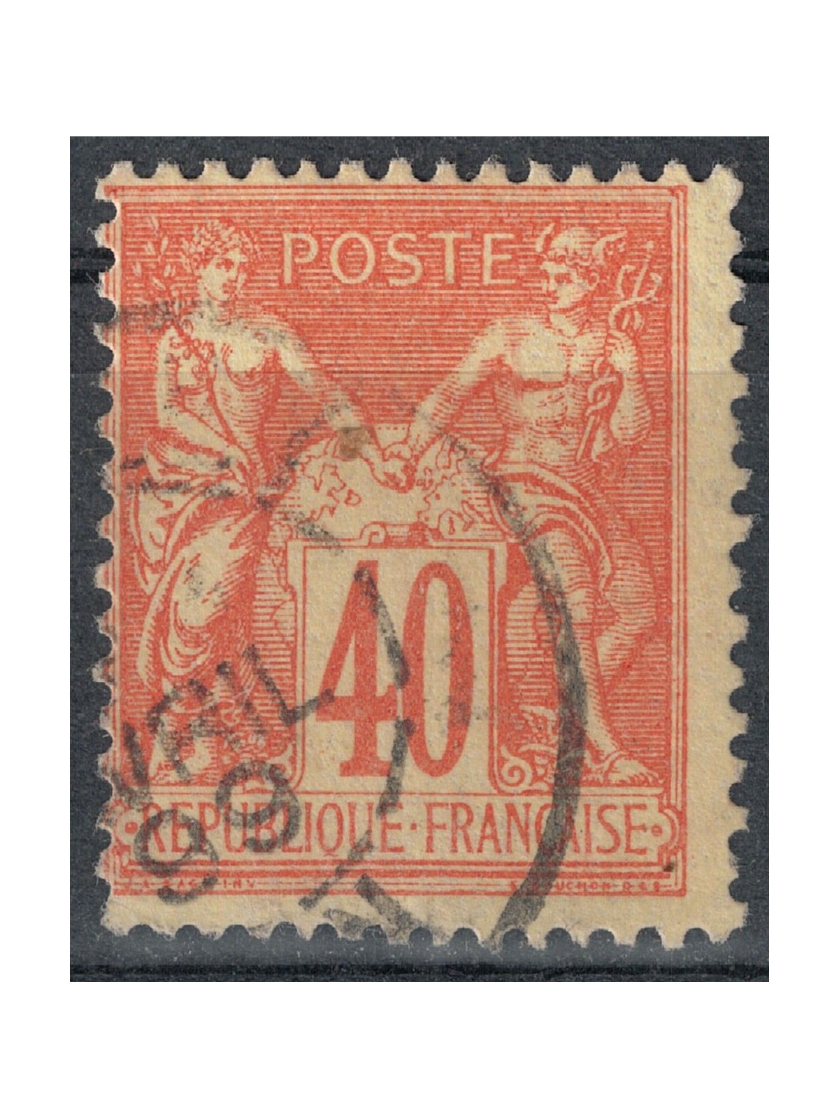 FRANCIA 1877-80 Tipo Sage, 40c rosso arancio us